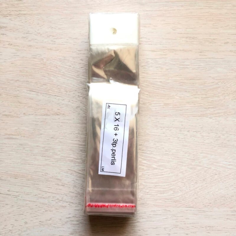 Plastik Opp Lubang Perlize 5x16 (+3 cm lem) Isi 500 pcs