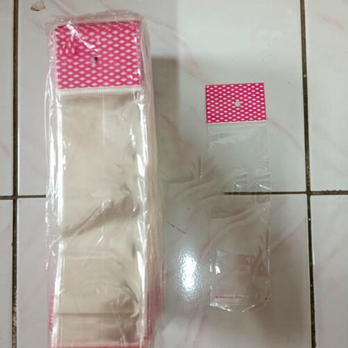 Plastik Opp Lubang Display Warna 9x16 (Isi 500 pcs) Pink
