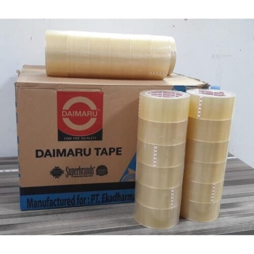 (1 DUS ISI 72 ROL) Lakban Daimaru Tape Isolasi Bening 2 inch x 90 Yard