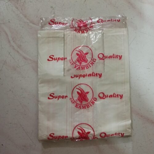 Kantong Plastik Putih uk 15x35 / Kantong Kresek Putih Cap Kambing