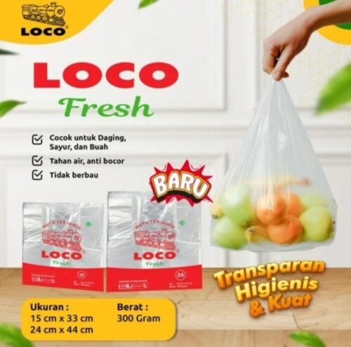 Kantong Plastik Kresek HD Bening LOCO FRESH Ukuran 15 / 24 cm