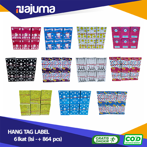 (6 Ikat) Label Hang Tag Aksesoris Kertas Gantungan Produk Label Pajangan Gantungan Kar Kotak Label Lebel Hantag Hangtag Card Label